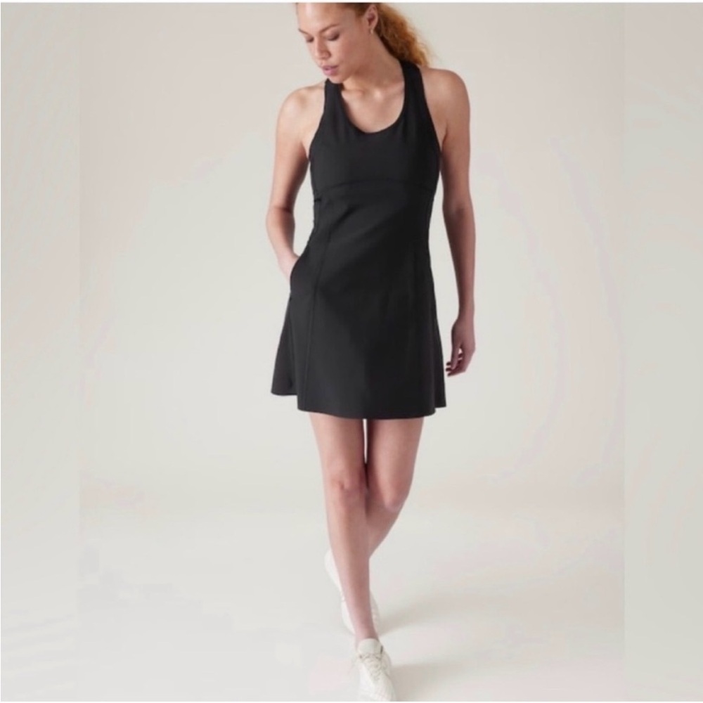Athleta Levitate Dress Black Athleisure Tennis Golf Size Small